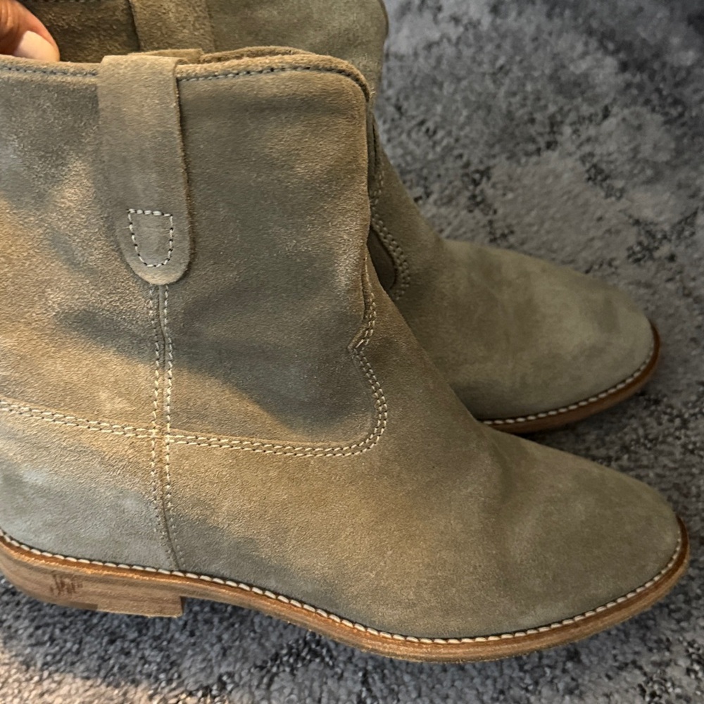 Isabel Marant Crisi Ankle Boots‎ in Light grey/green Suede, Size 36EU